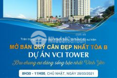 Mở bán quỹ căn đẹp nhất tòa b chung cư vci tower