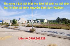 Tin sốc bán đất biệt thự khu tái định cư đối diện ga trì bình xã bình nguyên bình sơn 10x20m