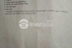 Chính chủ bán 176,5m2 đất nam hồng, hồng lĩnh, hà tĩnh, giá chỉ 1.15 tỷ