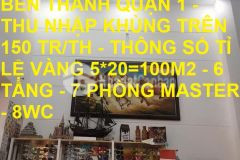 Bán nhà thu nhập khủng lê thị riêng bến thành quận 1 100m2 chỉ 22 tỷ