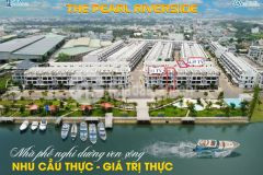Nhà phố ven sông vàm cỏ, dự áncao cấp the pearl riverside, bên lức, dt 96m, 1 trệt 2 lầu sân thượng.