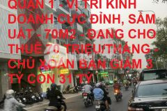 Bán nhà mặt tiền nguyễn văn tráng bến thành quận 1 70m2 hạ 3t còn 31tỷ