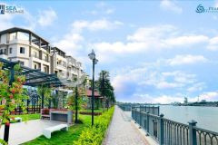 Nhà phố khu dân cư cao cấp the pearl riverside, bên lức, dt 96m, 1 trệt 2 lầu sân thượng.