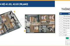 Chính chủ bán cắt lỗ căn hộ tầng cao 3 phòng ngủ 99m2 tại phương đông green park