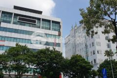 Bán tòa nhà mặt phố hoàng quốc việt, dt 192m2 x mt 6.2m, 7 tầng thang máy, giá 59.9 tỷ