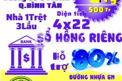 Bán nhà 4x22 đường số 6 p.bhh b bình tân 1 trệt 2 lầu shr