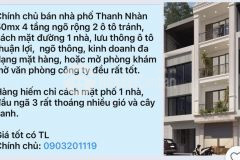 Chính chủ bán nhà phố thanh nhàn 50mx 4 tầng ngõ rộng 2 ô tô tránh