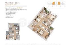 Bán căn 2pn, bc đông nam view quảng trường tại matrix one