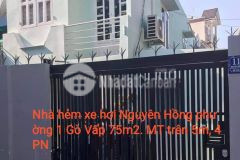 Nha hem xe hơi nguyên hông phương 1 go vâp 75m2. mt trên 5m, 4pn