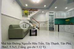 Nhà bán đường nguyễn hữu tiến, tân phú, 28m2, 2 tầng, 5.5x5, giá chỉ 3.12 tỷ.