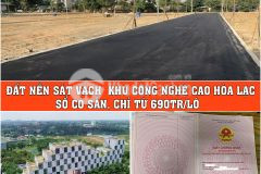 Đất nền sát vách khu cnc hòa lạc chỉ từ 690trlô