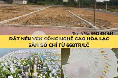 Đất nền sát vách khu cnc hòa lạc chỉ từ 668trlô.0962.656.654
