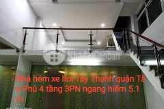 Nhà hẻm xe hơi tây thạnh quận tân phú 4 tầng 3pn ngang hiếm 5.1m