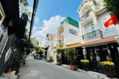 Nhà tân phú mới tinh vuông a4 sát mặt tiền 3 tầng 64m2 giá 6 tỷ 9