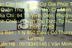 Bán căn hộ chung cư gia phúc tại quận thủ đức, tp hồ chí minh
