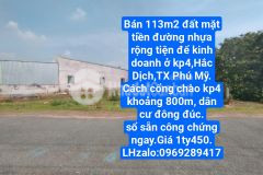 Bán lô đất mặt tiền rộng tiện để kinh doanh ở khu phố 4 hắc dịch.