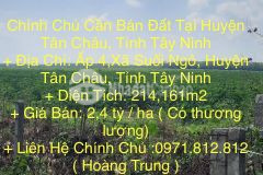 Chính chủ cần bán đất tại huyện tân châu, tỉnh tây ninh