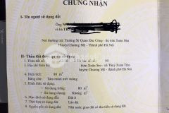 Cc.bán đất chương mỹ. thủy xuân tiên.1 tỉ 350tr,80m2, mt 5m,oto đỗ