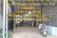 Cần bán gấp nhà vị trí đẹp giá rẻ có 1,0,2 tại huyện võ nhai, tỉnh thái nguyên