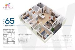 Bán chung cư tầng 6 westbay ecopark, 65m2, 2.1 tỷ