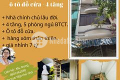 Bán nhà gần mặt tiền q.8 ô tô đỗ cửa 4 tầng nhỉnh 7tỷ 0901462938 ms. dung.