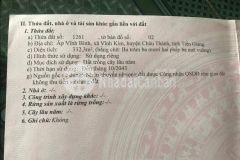 Chính chủ bán gấp đất chợ vĩnh kim tiền giang 333m2, 650 triệu. 0931824000.