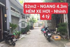 Nhỉnh 4 tỷ hẻm xe hơi 52m2, ngang 4.3m huỳnh thiện lộc tân phú