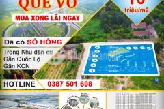 Thổ cư quế võ chỉ 10trm2 sổ hồng cầm tay