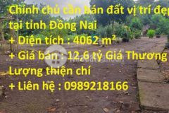 Chính chủ cần bán đất vị trí đẹp tại tỉnh đồng nai
