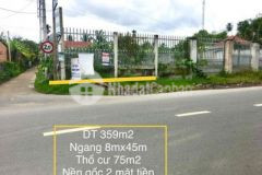 Bán gấp 1 nền gốc 2 mặt tiền 359m2 phú hưng