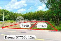 Đất chơn thành mặt tiền đường dt756c sổ sẵn tc200m