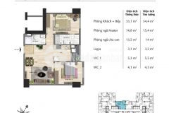 Bán căn hộ 77m2, 2 pn, 2 vs giá 1,874 tỷ tại chung cư eurowindow đông anh hn