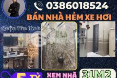 Bán nhà hẻm xe hơi cách mạng tháng tám 31m2 ngang 5m chỉ 5 tỷ 4. liên hệ 0386018524.