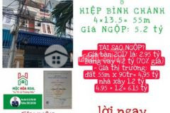 Lời 500 triệu nhà 3 lầu đường 8 chợ bình triệu