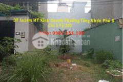 Đất mặt tiền kinh doanh đường số 2, tăng nhơn phú b. dt 60m2, 5x14m. xây dựng tự do. 5 tỷ 100