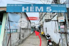 Bán nhà trệt lầu trục chính hẻm 5 võ tánh thổ cư 23.4m2 giá 1.38 tỷ lộ thông thoáng tiện kinh doanh