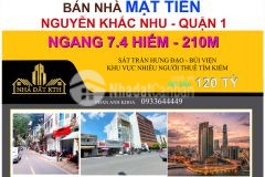 Hiếm bán nhà mặt tiền nghuyễn khắc nhu, quận 1, 250 m, 120 tỷ, 0933644449