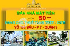 207m bán nhà mặt tiền võ thị sáu, p7, quận 3, chỉ 50 tỷ 0933644449