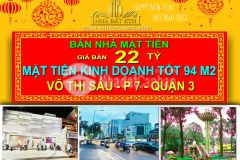 Hiếm bán nhà mặt tiền võ thị sáu, phường 7, quận 3, 95m, 22 tỷ, 0933644449
