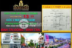 Bán nhà 2 mặt tiền 27 phòng, bình trị đông, bình tân, 165m, 6t, 13 tỷ, 0933644449
