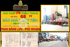 Bán nhà 2 mặt tiền phan đăng lưu,doanh thu 170trth, phú nhuận, 68 tỷ, 0933644449