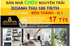 Bán nhà dt 100 trth, nguyễn trãi, bến thành, quận 1, 17,5 tỷ, 0933644449