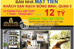 12 tỷ, bán nhà khách sạn mặt tiền rạch bùng binh, quận 3, 18pn fullnt, 7t 0933644449