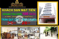 Bán khách sạn 2 view mt trần quý cáp, bình thạnh, 20p, 116 m, 6t, 26 tỷ, 0933644449