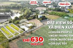 Bán đất vườn view sông xã diên xuân,diên khánh chỉ 630trlô