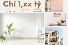 Chỉ nhỉnh hơn 1 tỷ sở hữu ngay nhà thổ cư 4 tầng mặt tiền 3.7m ngay cầu giấy