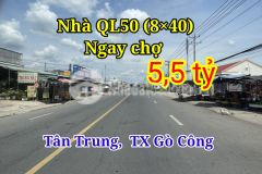 Bán nhà ngay chợ tân trung, ql50, tx gò công, tiền giang