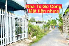 Bán nhà tx gò công mặt tiền nhựa, gần chợ long thuận đối diện vlxd đức kim dung.