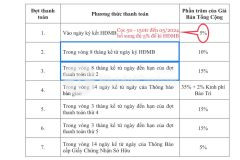 Lộ trình thanh toán của 1 căn hộ 2pn 4tỷ đồng tại elysian