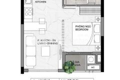 Căn hộ studio sở hữu lâu dài diện tích 34.71m2 view hồ bơi